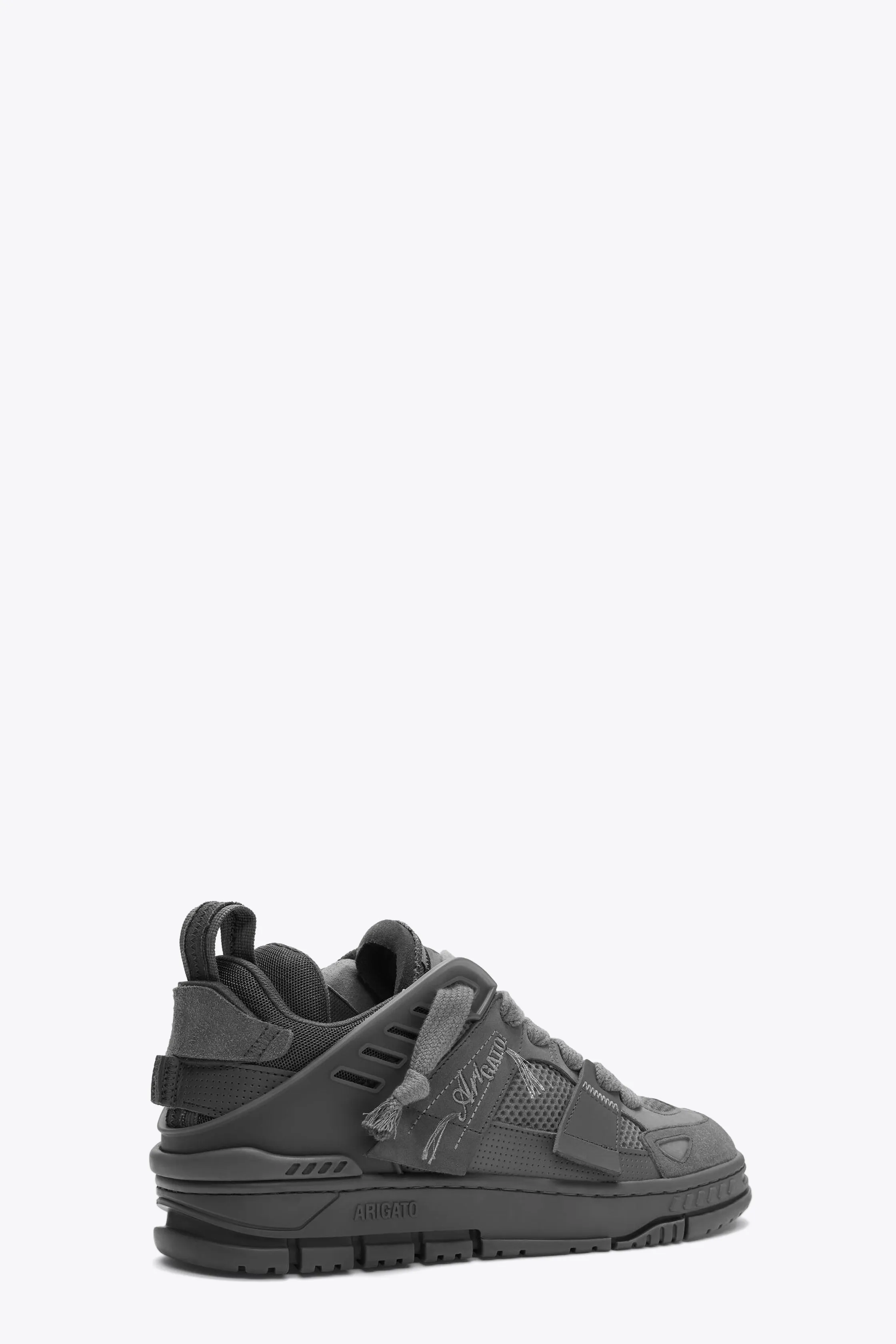 Sneaker bassa in suede, pelle e mesh grigio scuro - Area Patchwork Sneaker