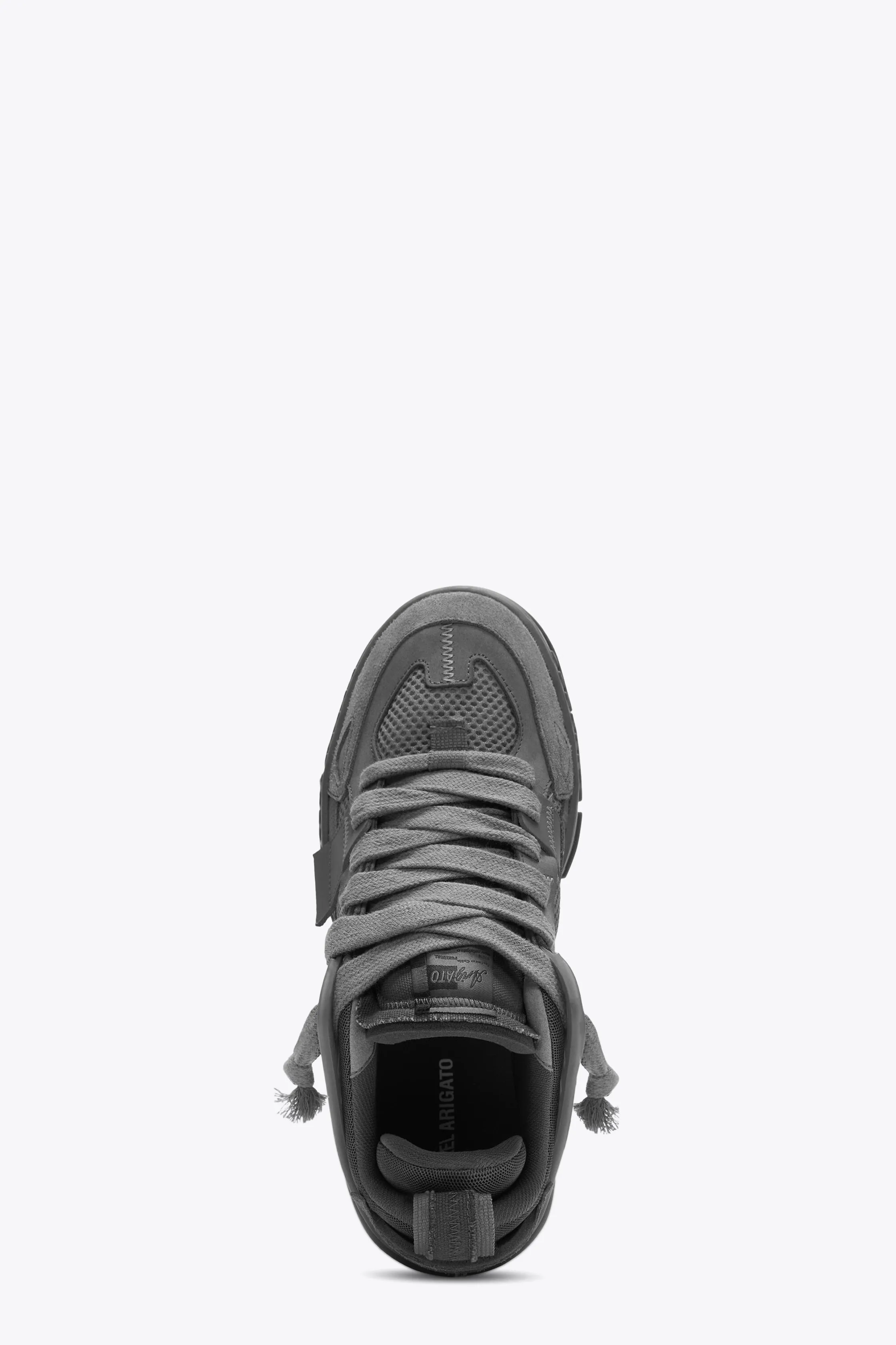Sneaker bassa in suede, pelle e mesh grigio scuro - Area Patchwork Sneaker