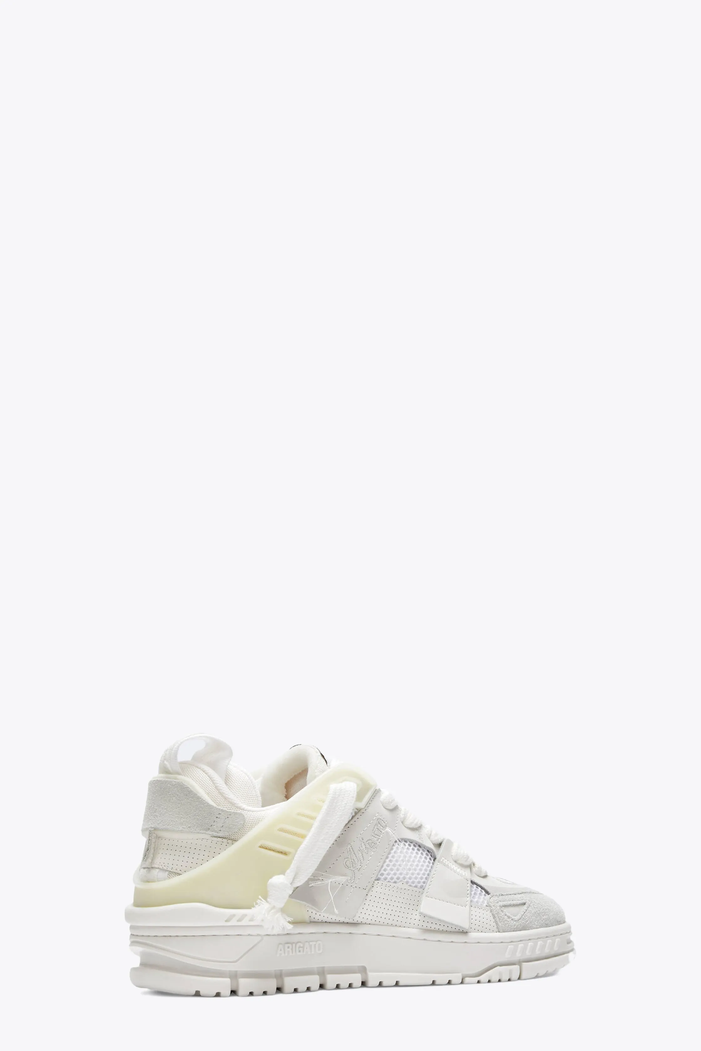 Sneaker bassa in suede, pelle e mesh panna - Area Patchwork Sneaker