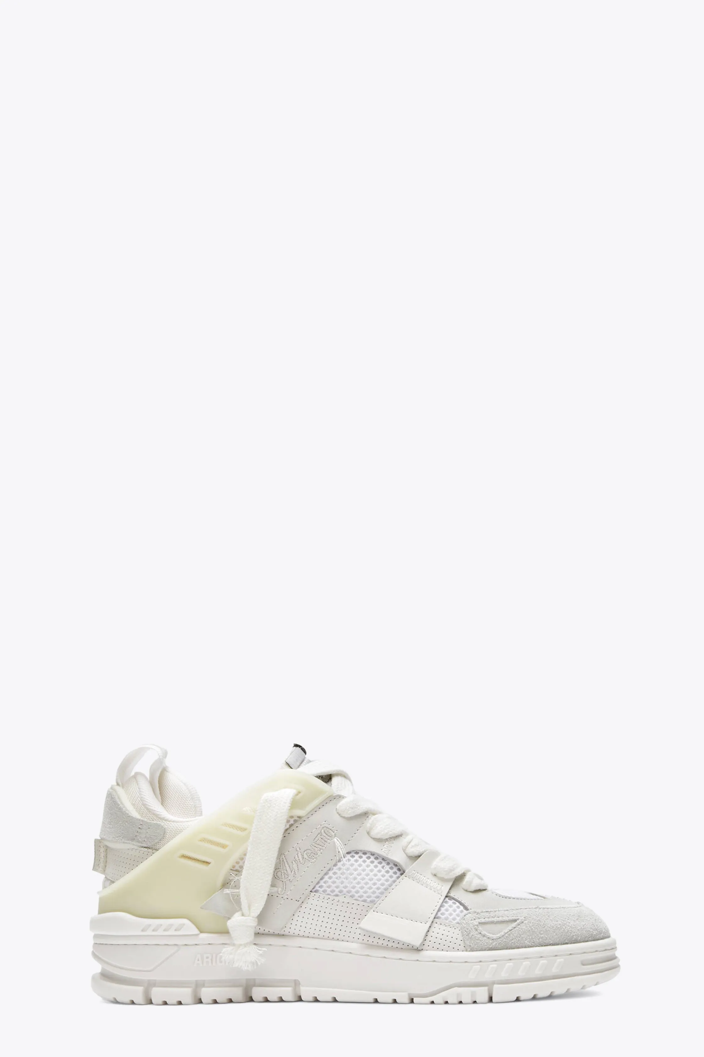 Sneaker bassa in suede, pelle e mesh panna - Area Patchwork Sneaker
