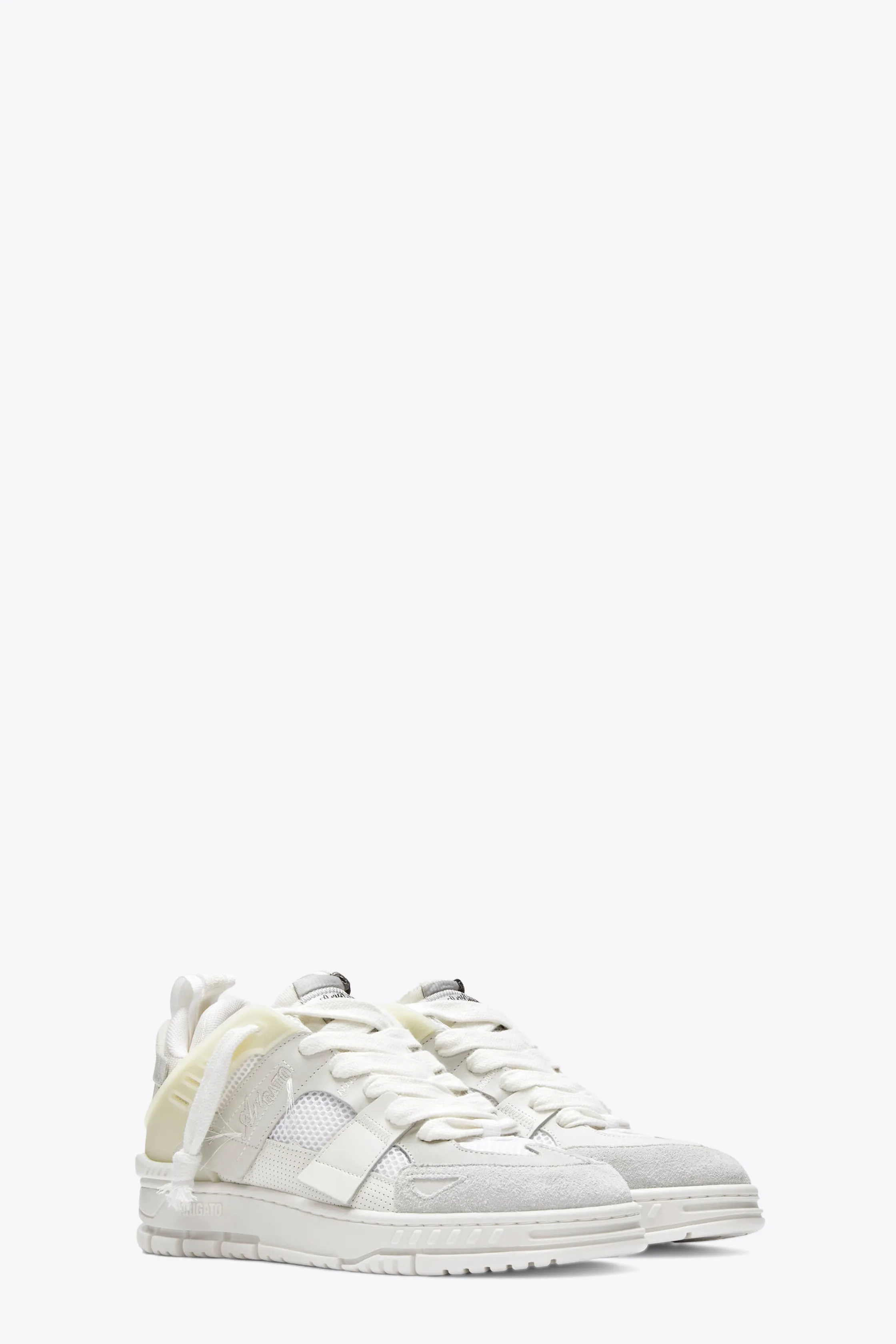 Sneaker bassa in suede, pelle e mesh panna - Area Patchwork Sneaker