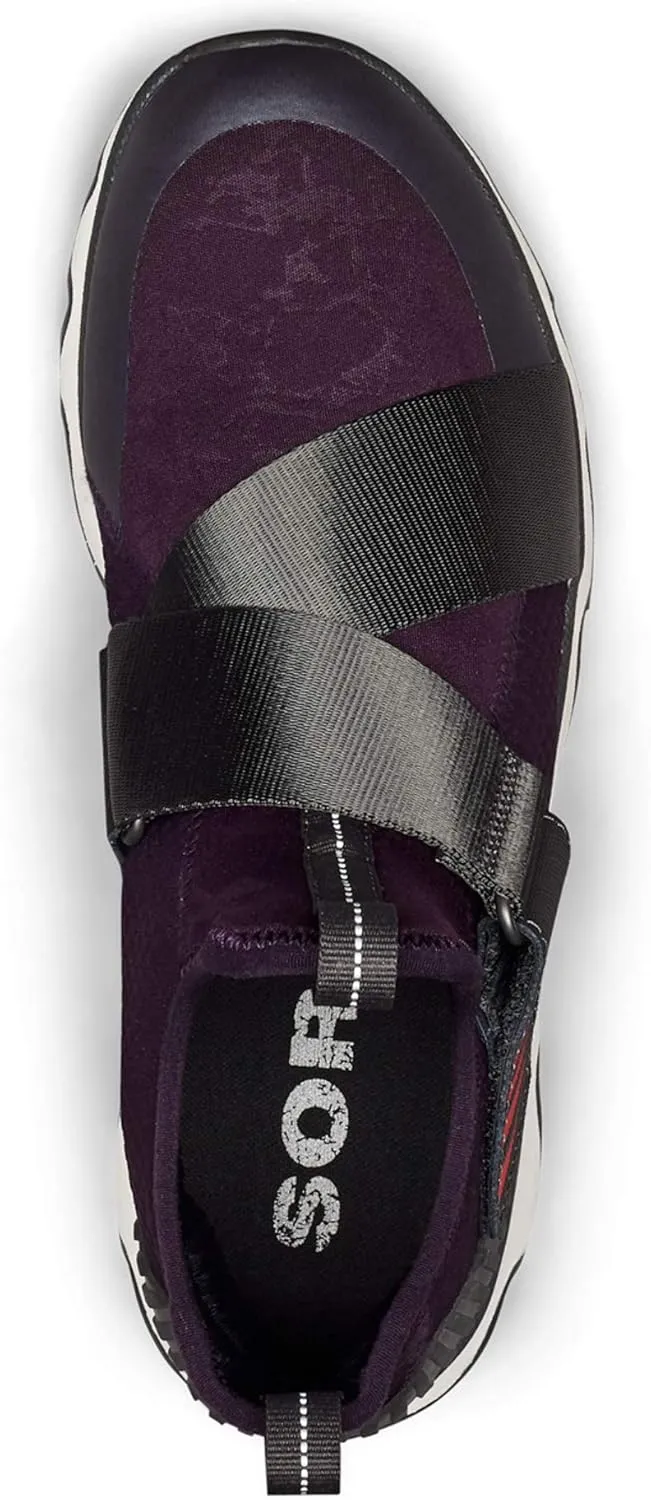 SOREL - Women’s Kinetic Sneak, Knit Sneaker with Scalloped Sole and Stretch Straps