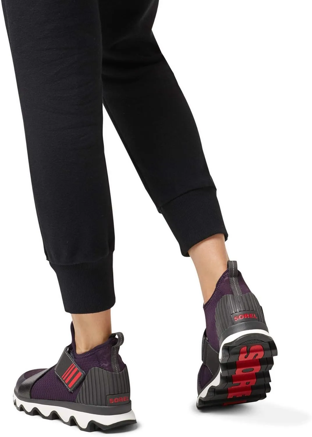 SOREL - Women’s Kinetic Sneak, Knit Sneaker with Scalloped Sole and Stretch Straps