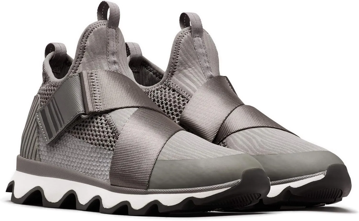 SOREL - Women’s Kinetic Sneak, Knit Sneaker with Scalloped Sole and Stretch Straps