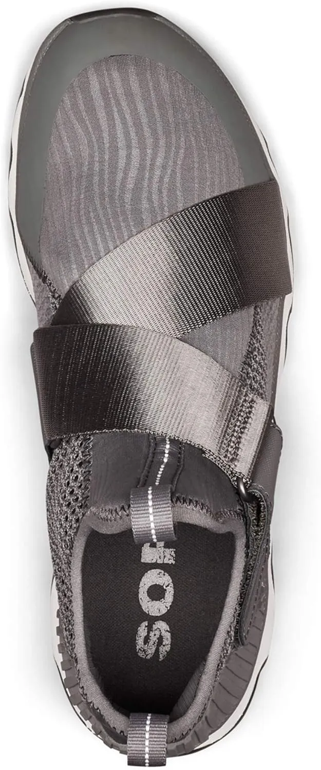 SOREL - Women’s Kinetic Sneak, Knit Sneaker with Scalloped Sole and Stretch Straps