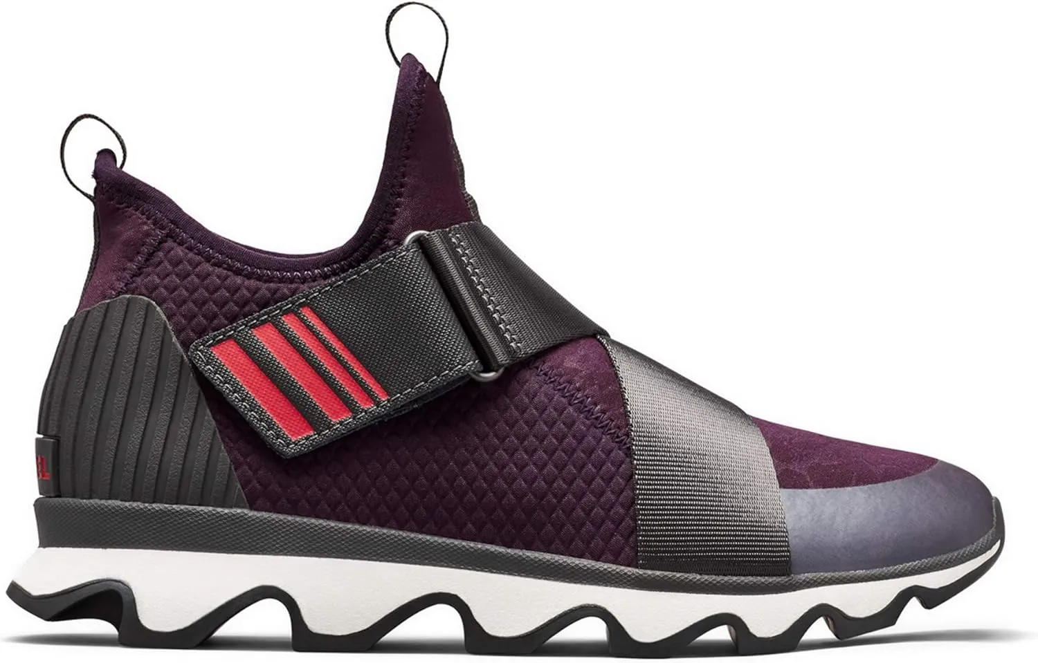 SOREL - Women’s Kinetic Sneak, Knit Sneaker with Scalloped Sole and Stretch Straps
