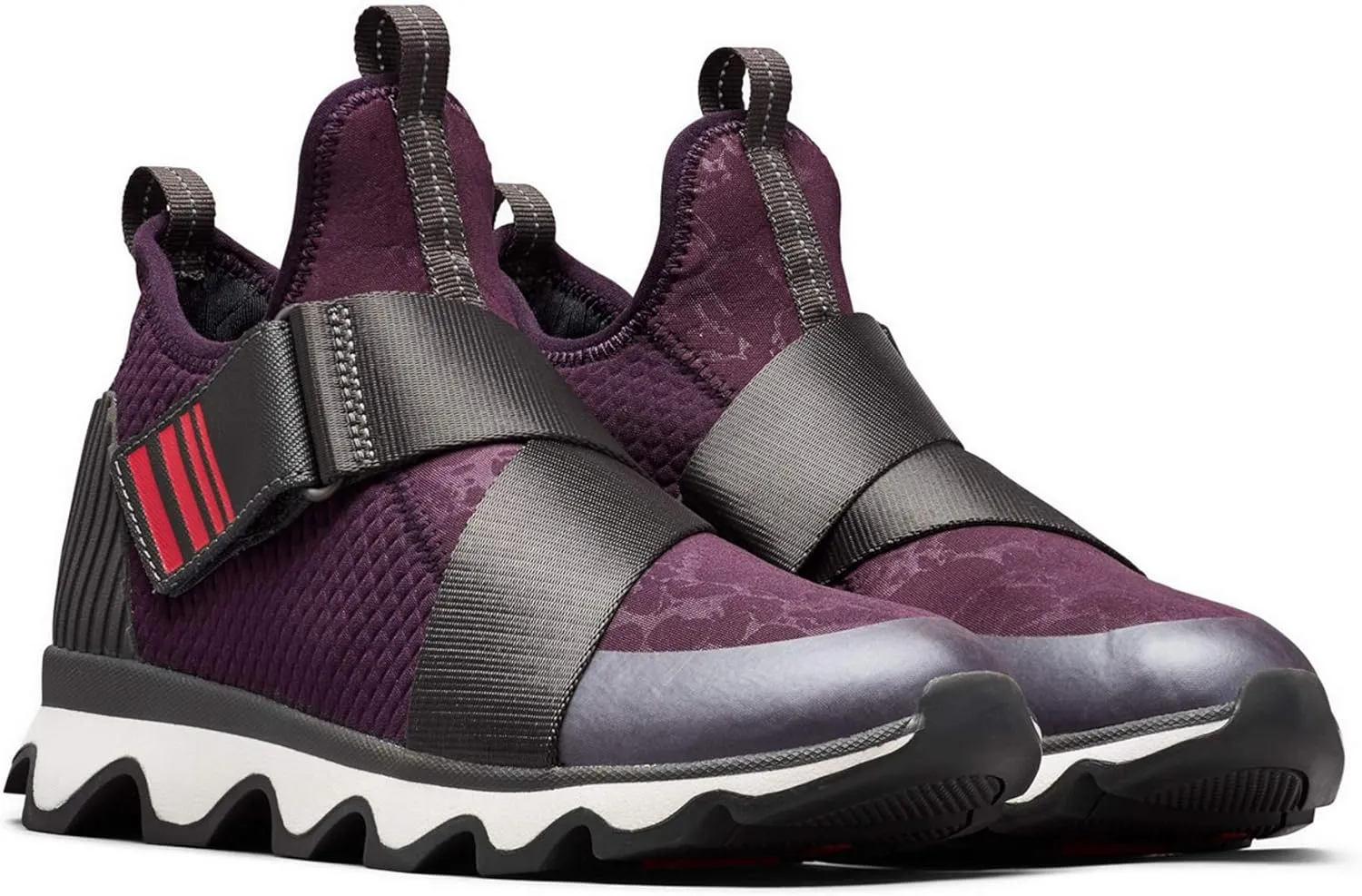 SOREL - Women’s Kinetic Sneak, Knit Sneaker with Scalloped Sole and Stretch Straps