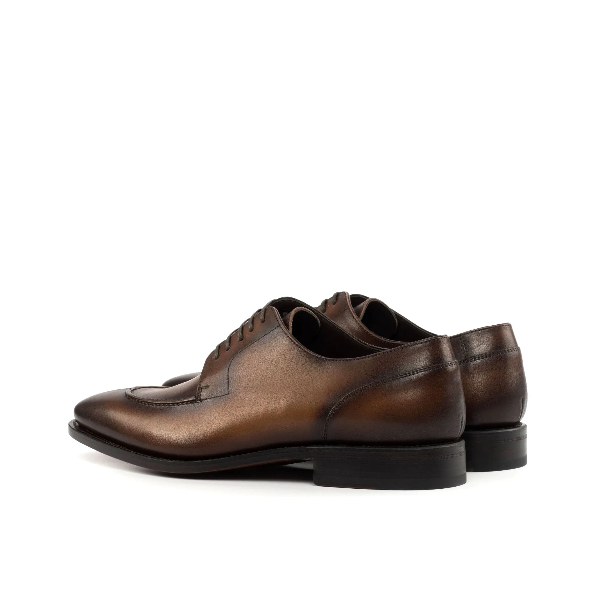 Split Toe Derby in Burnished Hickory Brown Box Calf