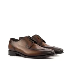 Split Toe Derby in Burnished Hickory Brown Box Calf