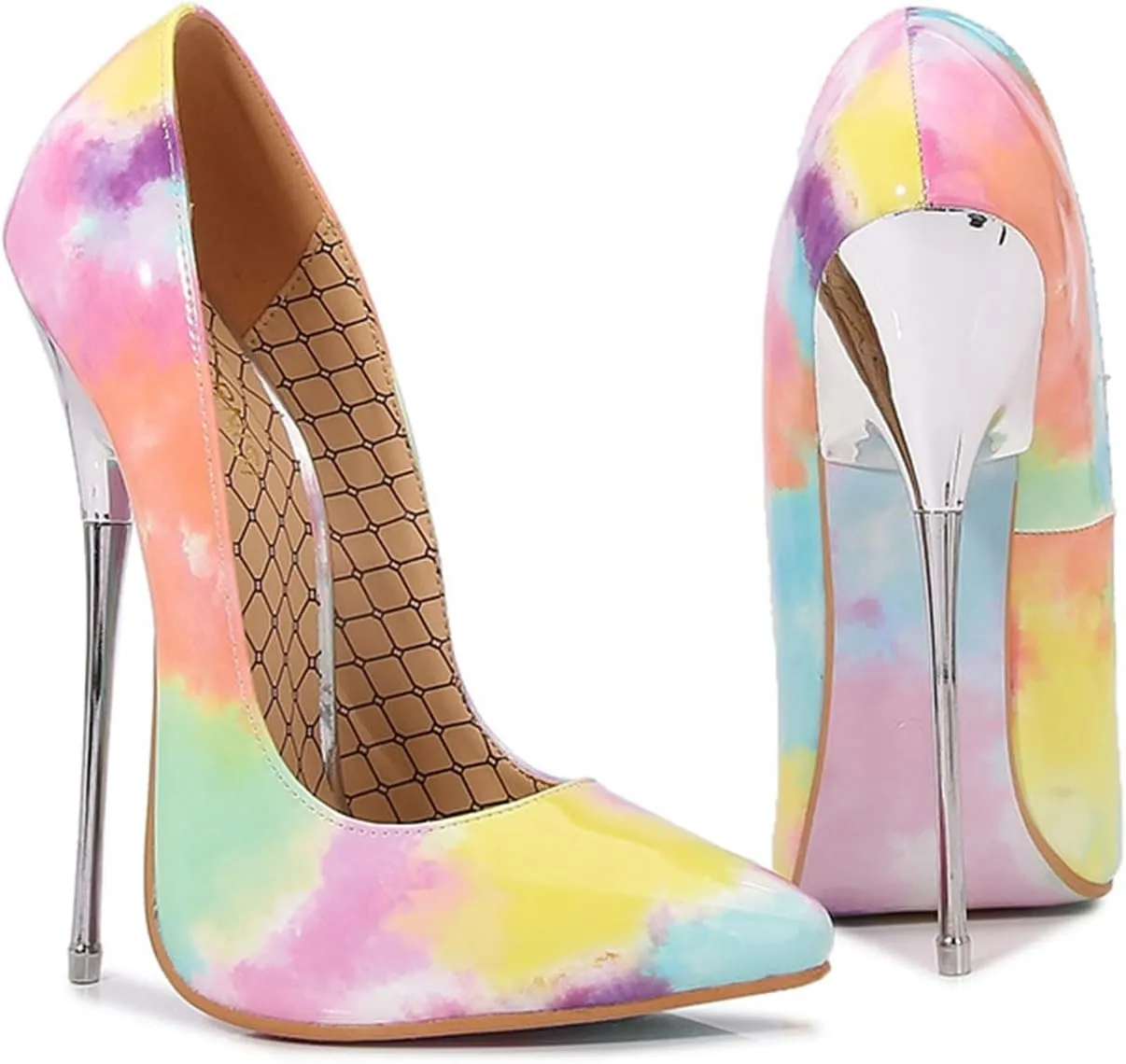 Spring Women's Patterned High Heels Hand-Painted Art Fine Heeled Pointed Women's Shoes Graffiti Nightclub Party Shoes
