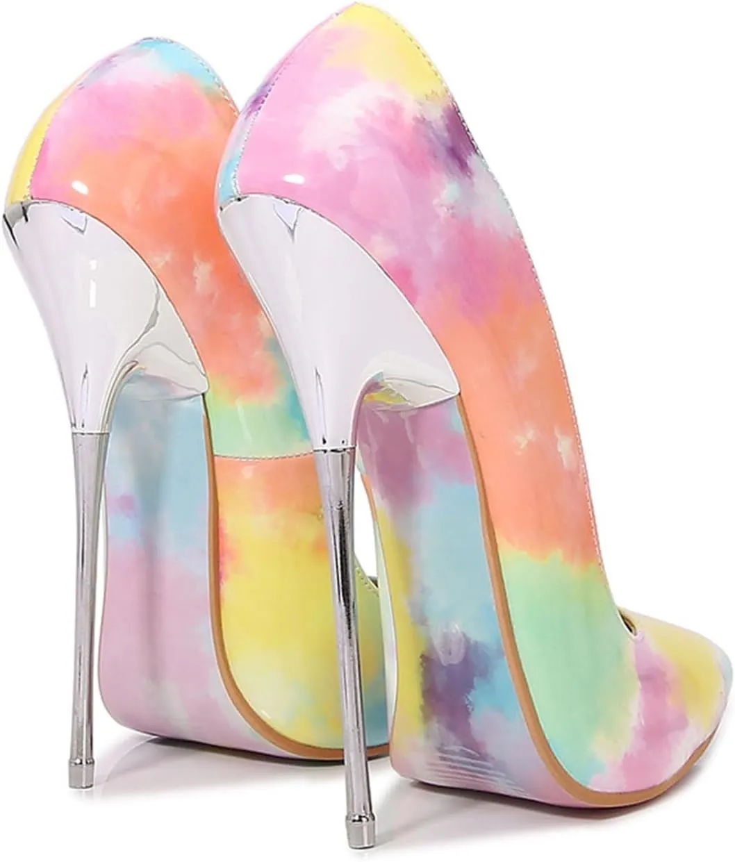 Spring Women's Patterned High Heels Hand-Painted Art Fine Heeled Pointed Women's Shoes Graffiti Nightclub Party Shoes