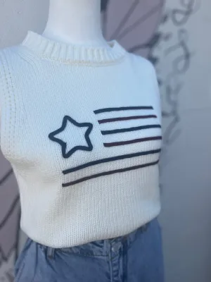 Star Flag Knit Tank Top