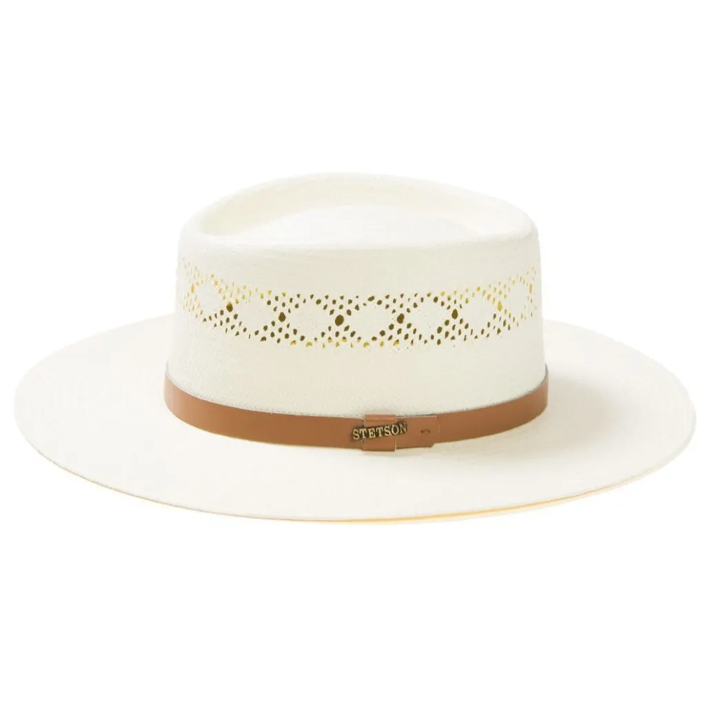 Stetson Brentwood Vented Shantung Straw Wide Brim Gambler