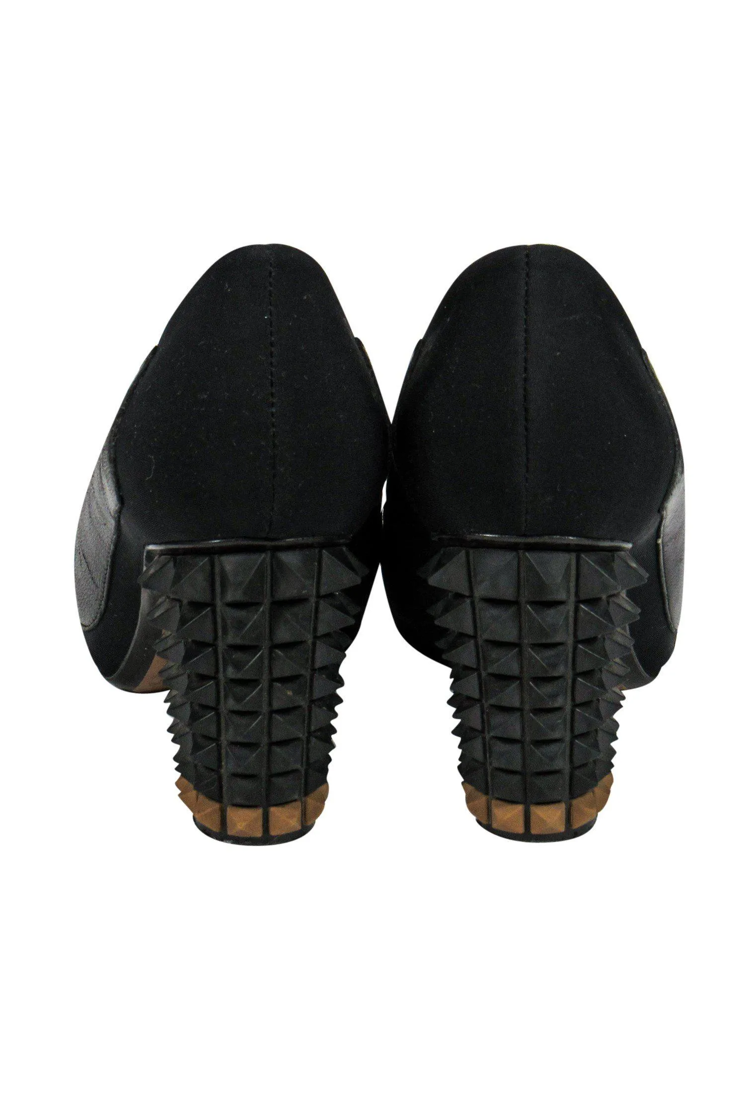 Studded Black Budget-conscious Fendi - Stable Loafer-Style 6 Sz Pumps w/ Heel