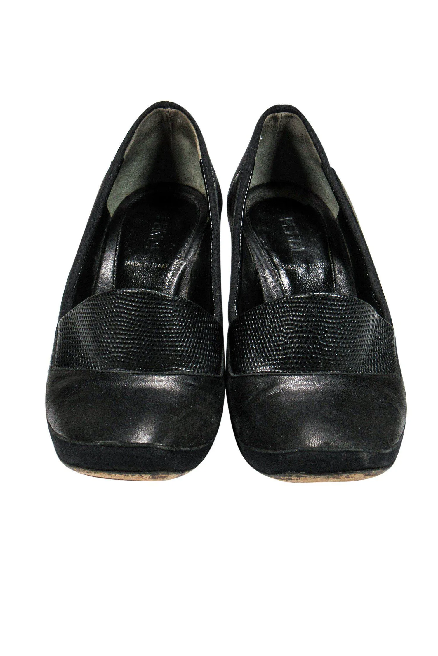 Studded Black Budget-conscious Fendi - Stable Loafer-Style 6 Sz Pumps w/ Heel