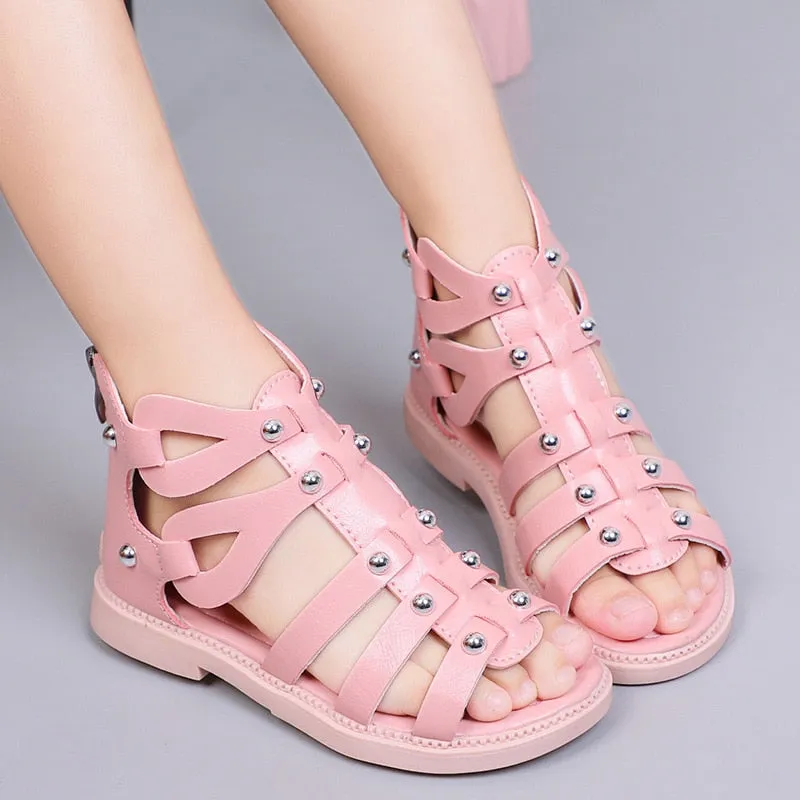 Summer Roman Sandals Girls Gladiator Boots Narrow Band Fashion