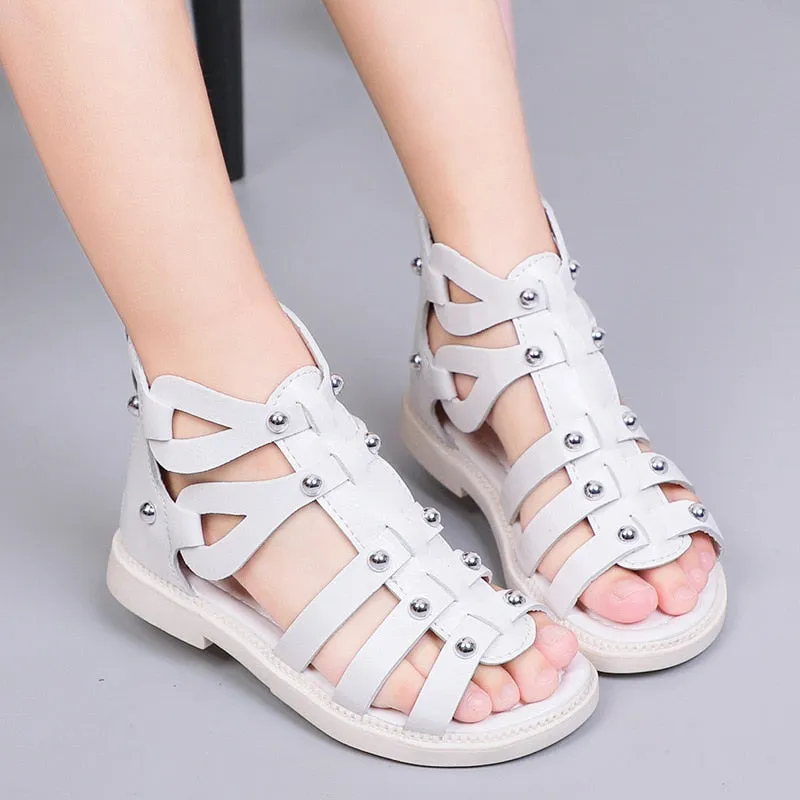 Summer Roman Sandals Girls Gladiator Boots Narrow Band Fashion