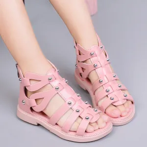 Summer Roman Sandals Girls Gladiator Boots Narrow Band Fashion