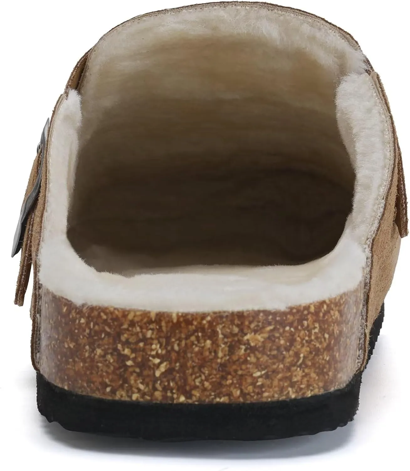 Torotto Womens Clogs Fuzzy Cork Footbed Slippers Arch Support Potato Shoes with Adjustable Buckle