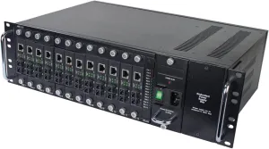Tripp Lite 12-Slot Fiber Media Converter Chassis for Select N784-H and N785-H Models, Convert to SC, ST & SFP Fiber Types, 3U Rack Mount, Compatible with AC or DC Power, 1-Year Warranty (N785-CH12)