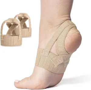 Tuli's X Brace Plus, Arch Support Brace and Compression with Added Strap for Sever's Disease, Plantar Fasciitis, and Heel Pain, 1 Pair, Small