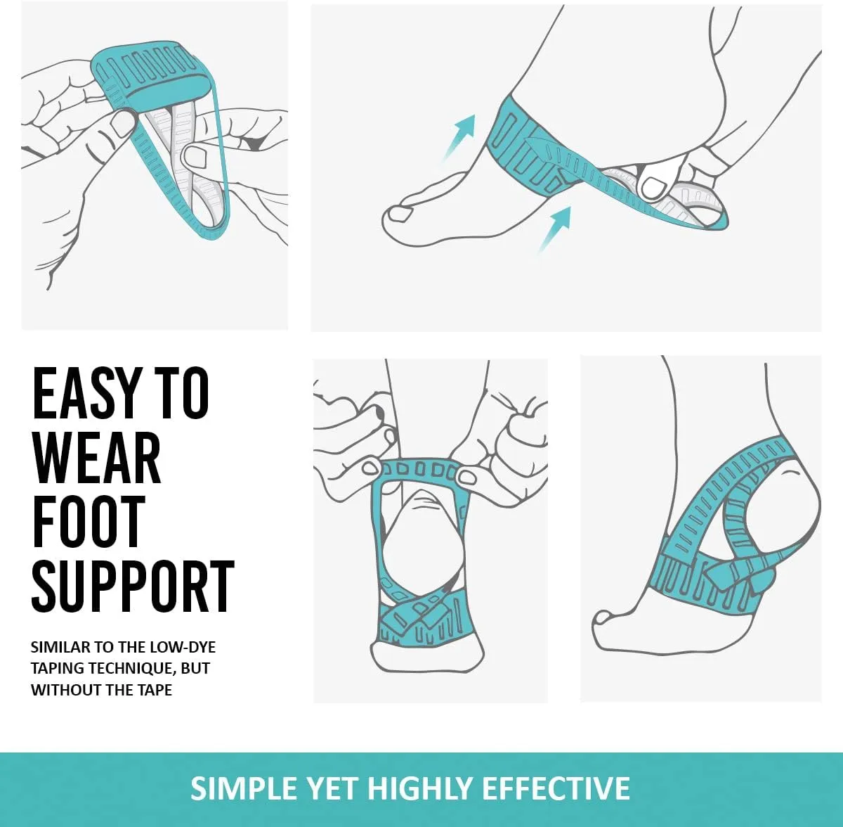 Tuli's X Brace Plus, Arch Support Brace and Compression with Added Strap for Sever's Disease, Plantar Fasciitis, and Heel Pain, 1 Pair, Small