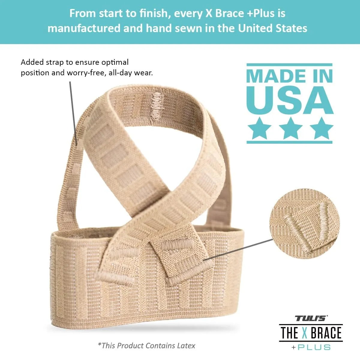 Tuli's X Brace Plus, Arch Support Brace and Compression with Added Strap for Sever's Disease, Plantar Fasciitis, and Heel Pain, 1 Pair, Small