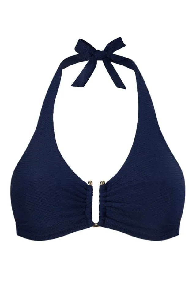 U-Bar Halterneck Top Navy