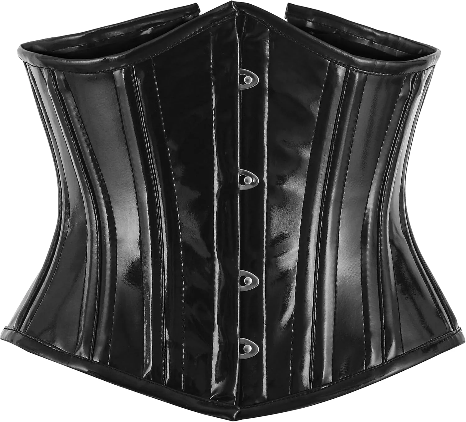 Underbust Corset 2 Layer Steel Boned Corset Heavy Duty Waist Trainer, Hourglass Body Shaper
