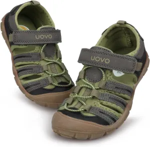 UOVO Boys Sandals Hiking Athletic Closed-Toe Beach Sandals Kids Summer Shoes (12 M US Little Kid, Green/Black)
