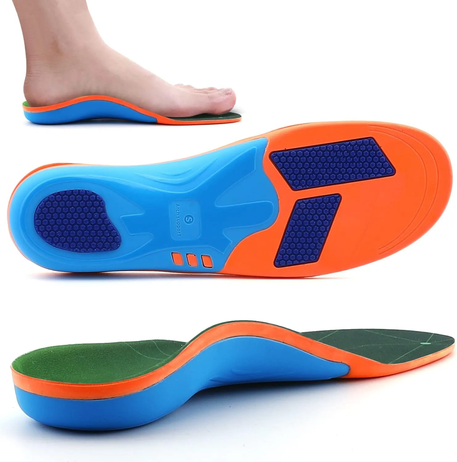 VALSOLE Plantar Fasciitis Orthotic Shoe Inserts,Athletic Running Insoles for Women and Men,Arch Support Gel Comfort Shoe Insoles,Relieve Fallen Arch,Flat Feet,metatarsalgia,Pronation,Heel Pain…