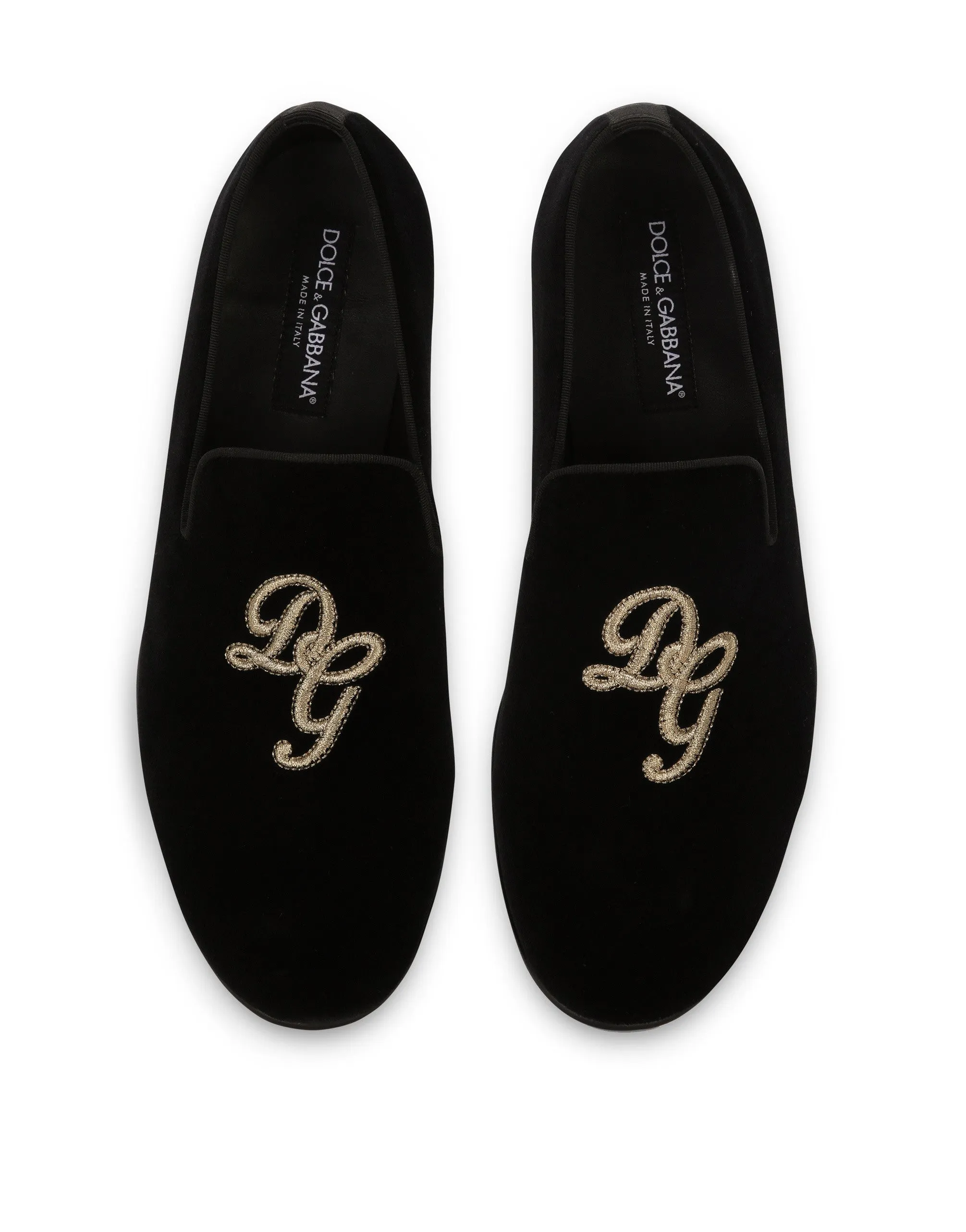 Velvet loafer with logo