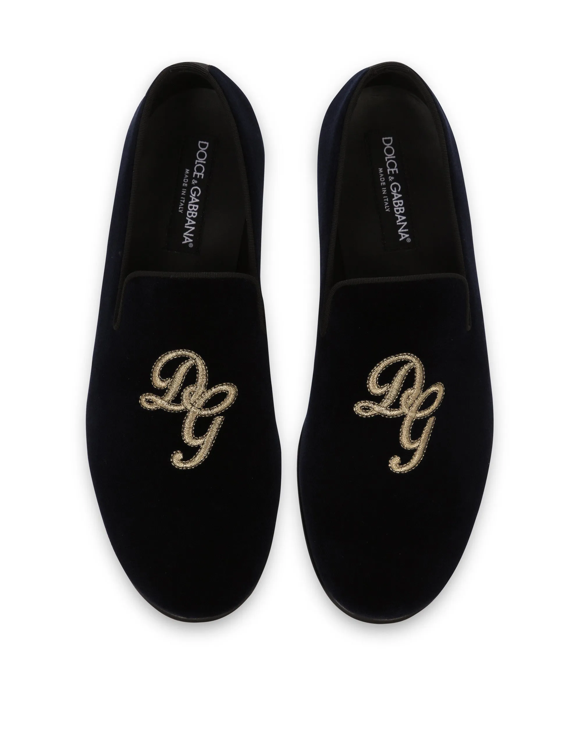 Velvet loafer with logo