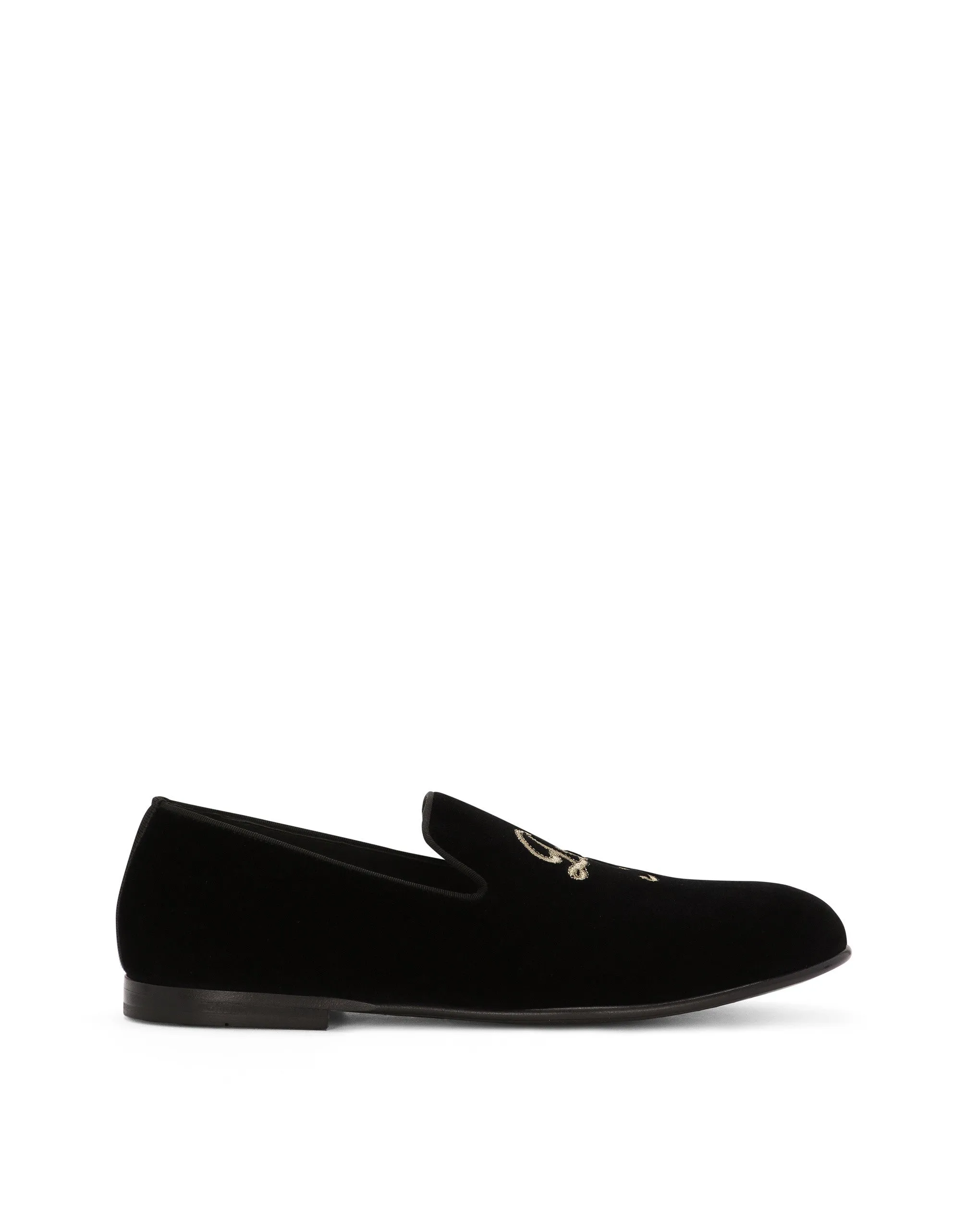 Velvet loafer with logo
