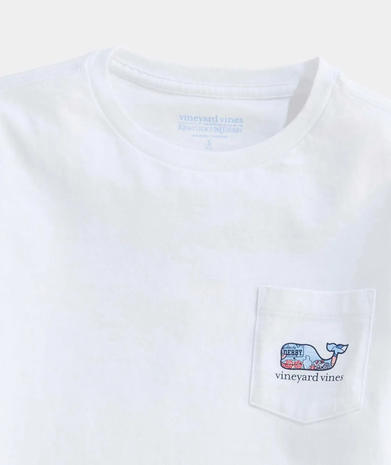vineyard vines Boys' Kentucky Derby Sticker Whale Fill Short-Sleeve Pocket Tee