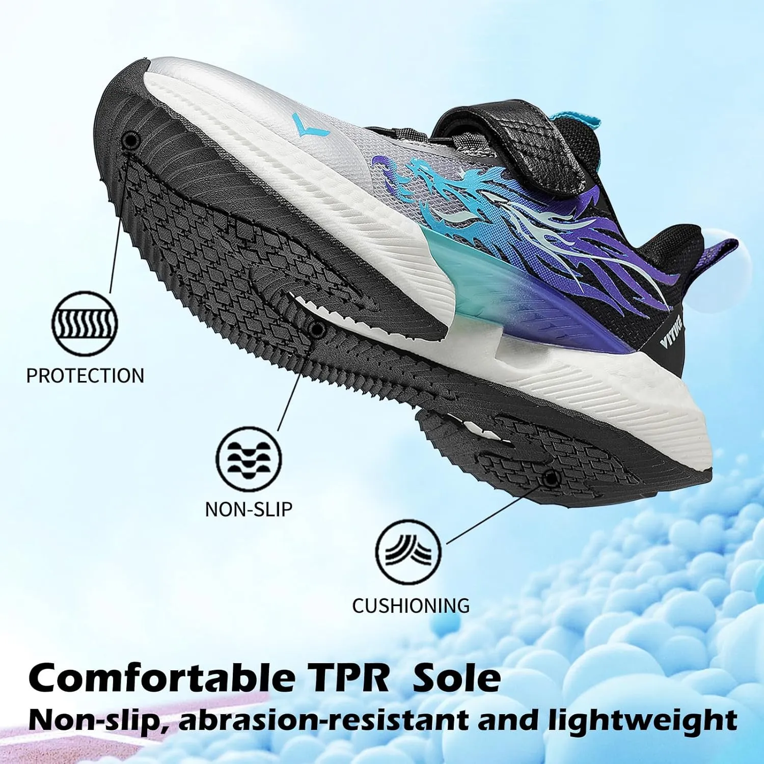 VITUOFLY Boys Sneakers Kids Running Shoes Girls Mesh Fitness Shoe Indoor Training Sneaker Lightweight Outdoor Sports Athletic Tennis Shoes for Little Kid/Big Kid