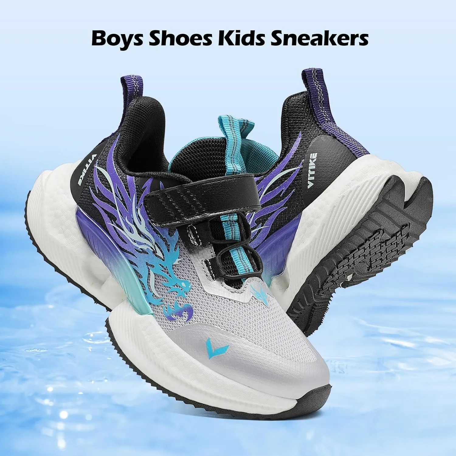 VITUOFLY Boys Sneakers Kids Running Shoes Girls Mesh Fitness Shoe Indoor Training Sneaker Lightweight Outdoor Sports Athletic Tennis Shoes for Little Kid/Big Kid