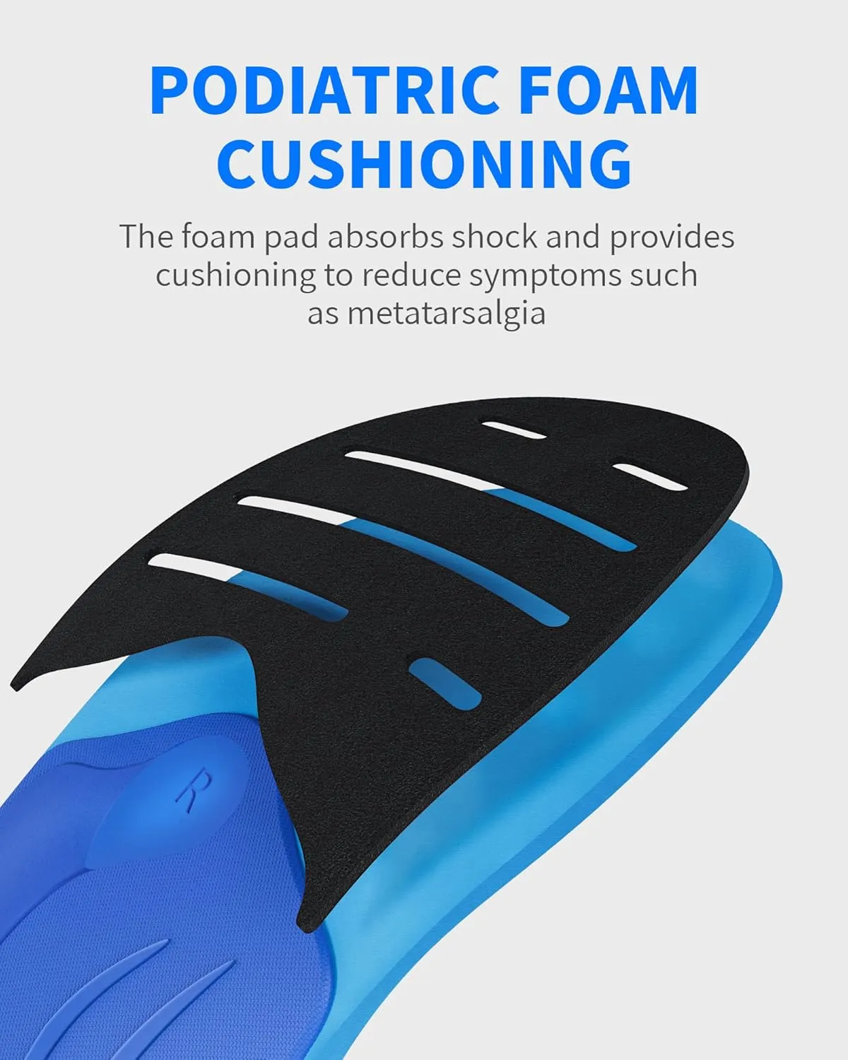 WalkHero Plantar Fasciitis Insoles - All-Around Arch Support Inserts with Shock Absorbing and Cushioning, Orthotic Insoles for Flat Feet and Daily Walking (Mens 14-14.5, Navy Blue)