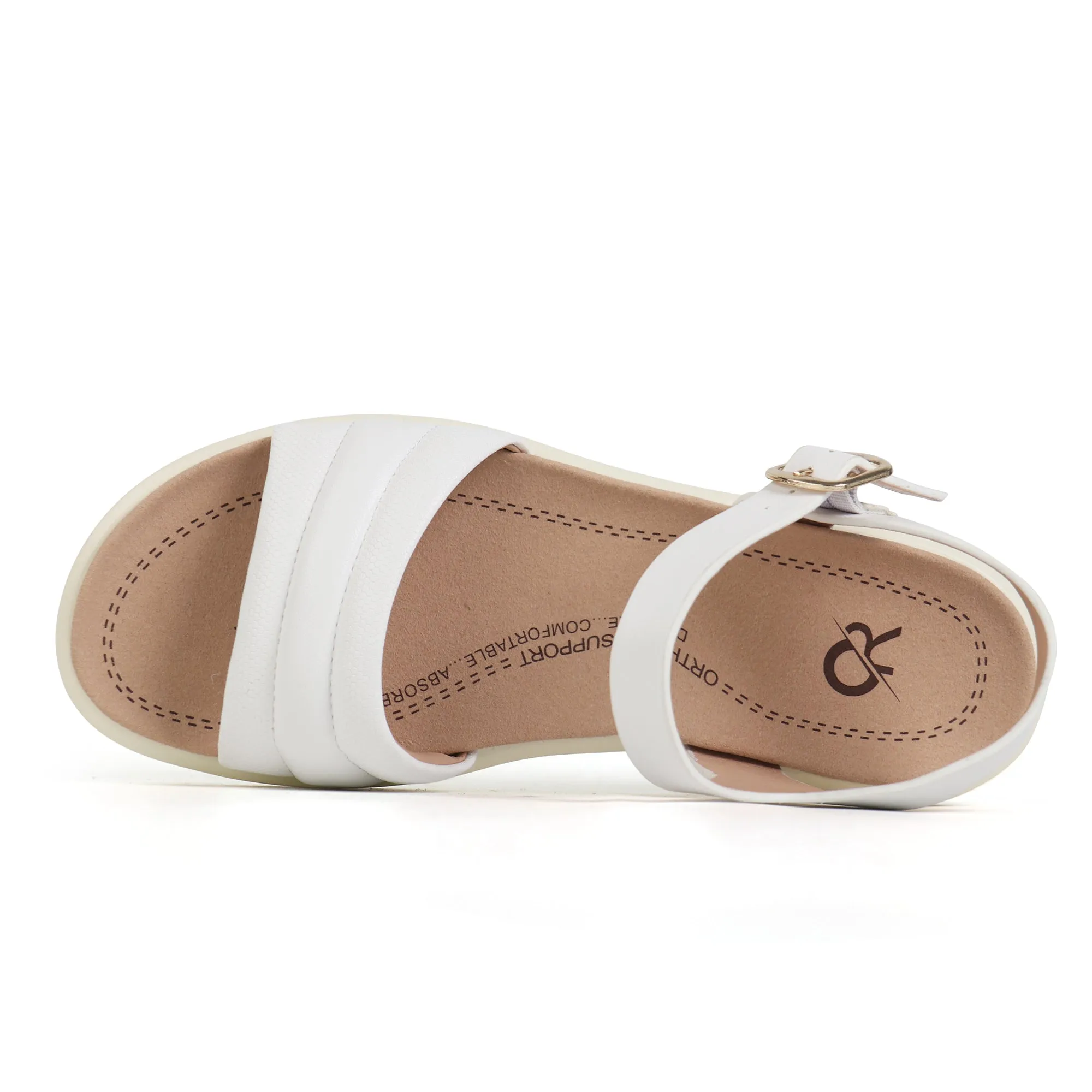 White Arch Support Sandals-Katie