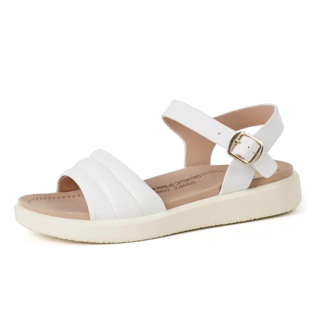 White Arch Support Sandals-Katie