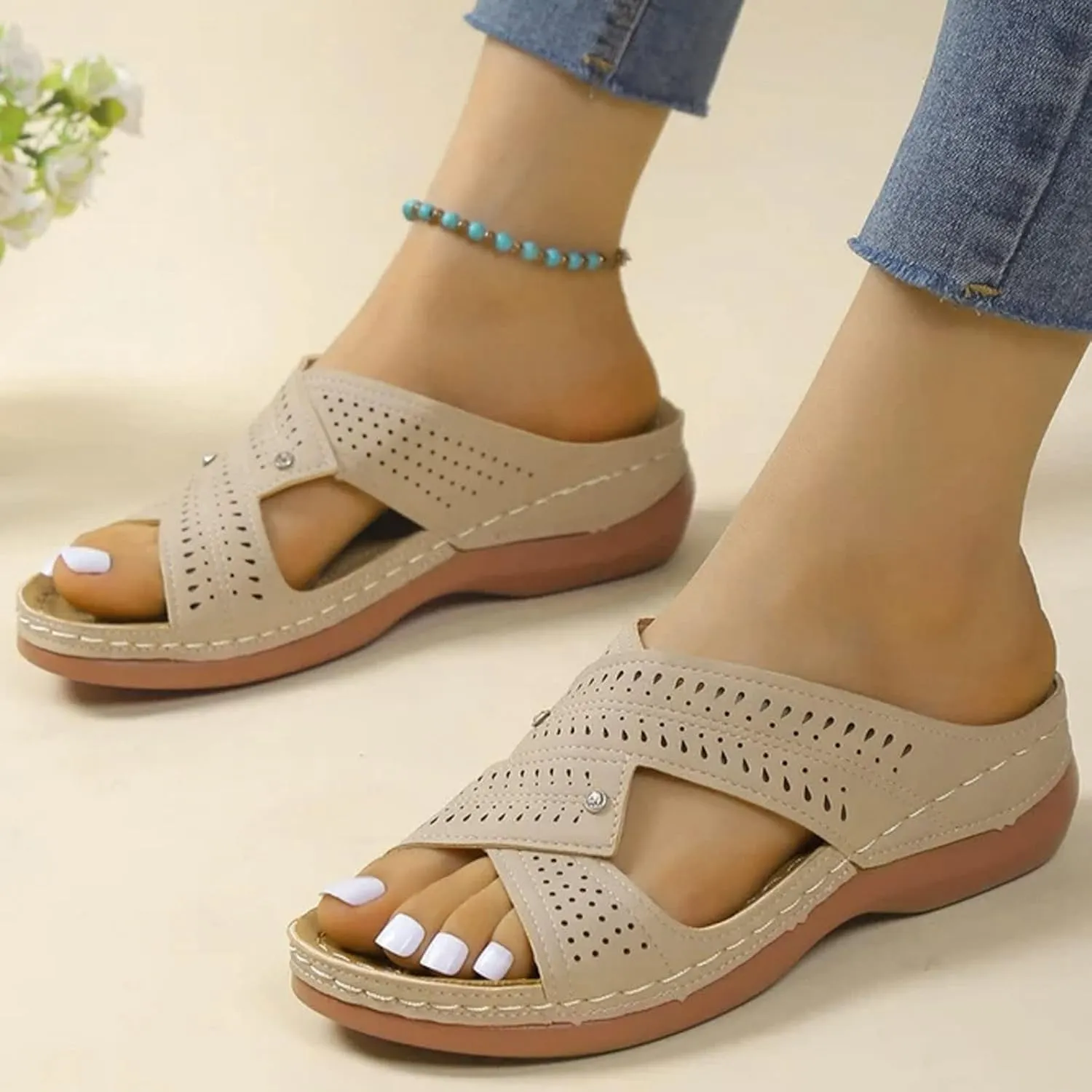 White Wedge Sandals for Women Orthopedic Leather Orthopedic Shoes for Women Dark Brown Sandals Women Dressy Womens Sandal with Arch Support Black Sandals Women Womens Strappy Heels