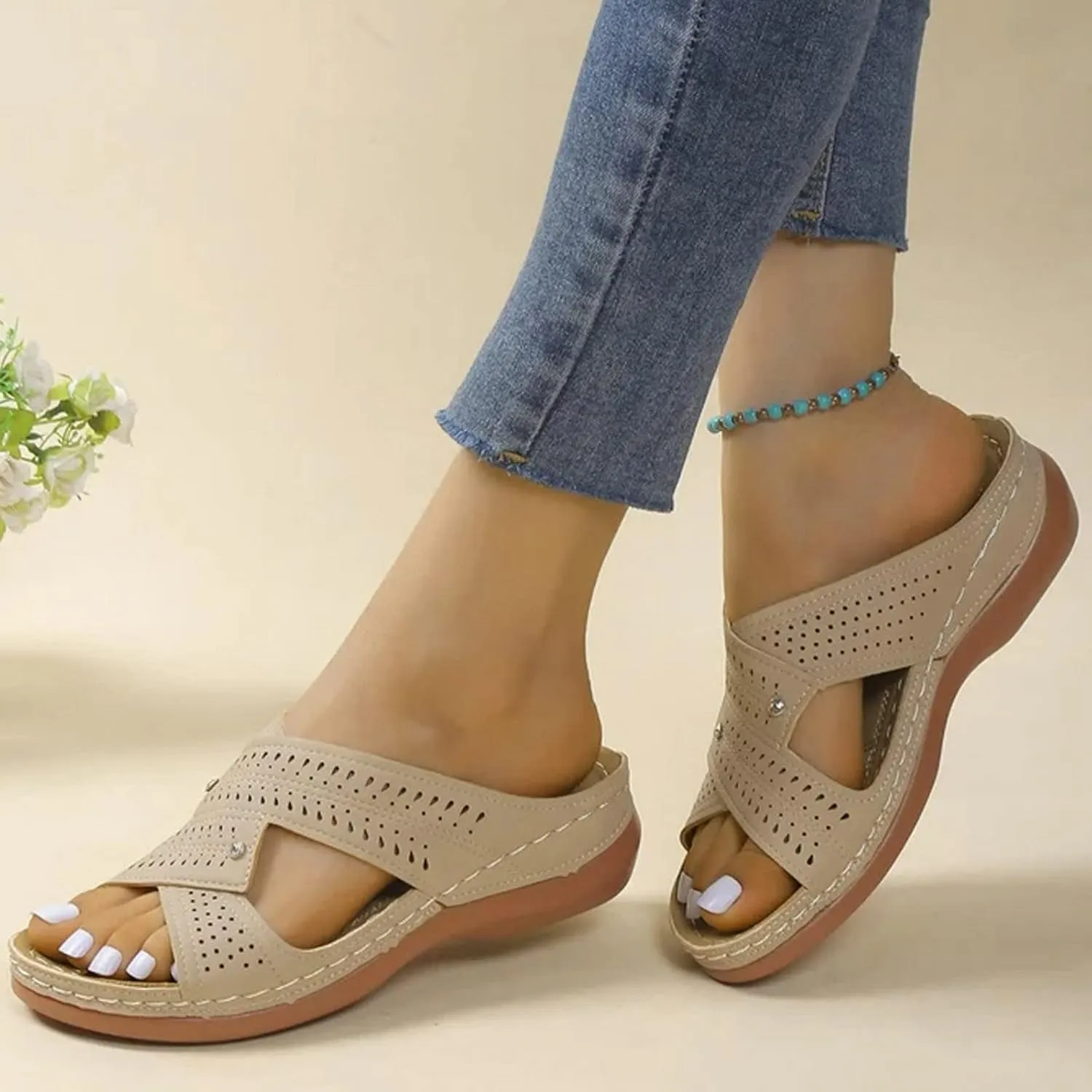 White Wedge Sandals for Women Orthopedic Leather Orthopedic Shoes for Women Dark Brown Sandals Women Dressy Womens Sandal with Arch Support Black Sandals Women Womens Strappy Heels