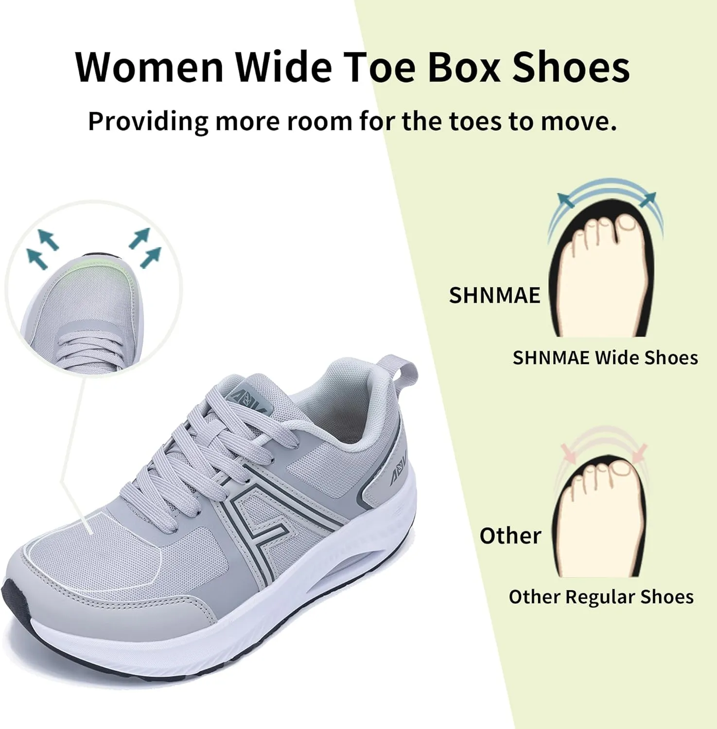 Wide Toe Box Shoes Women Arch Support Walking Shoes Plantar Fasciitis Orthotic Tennis Sneakers
