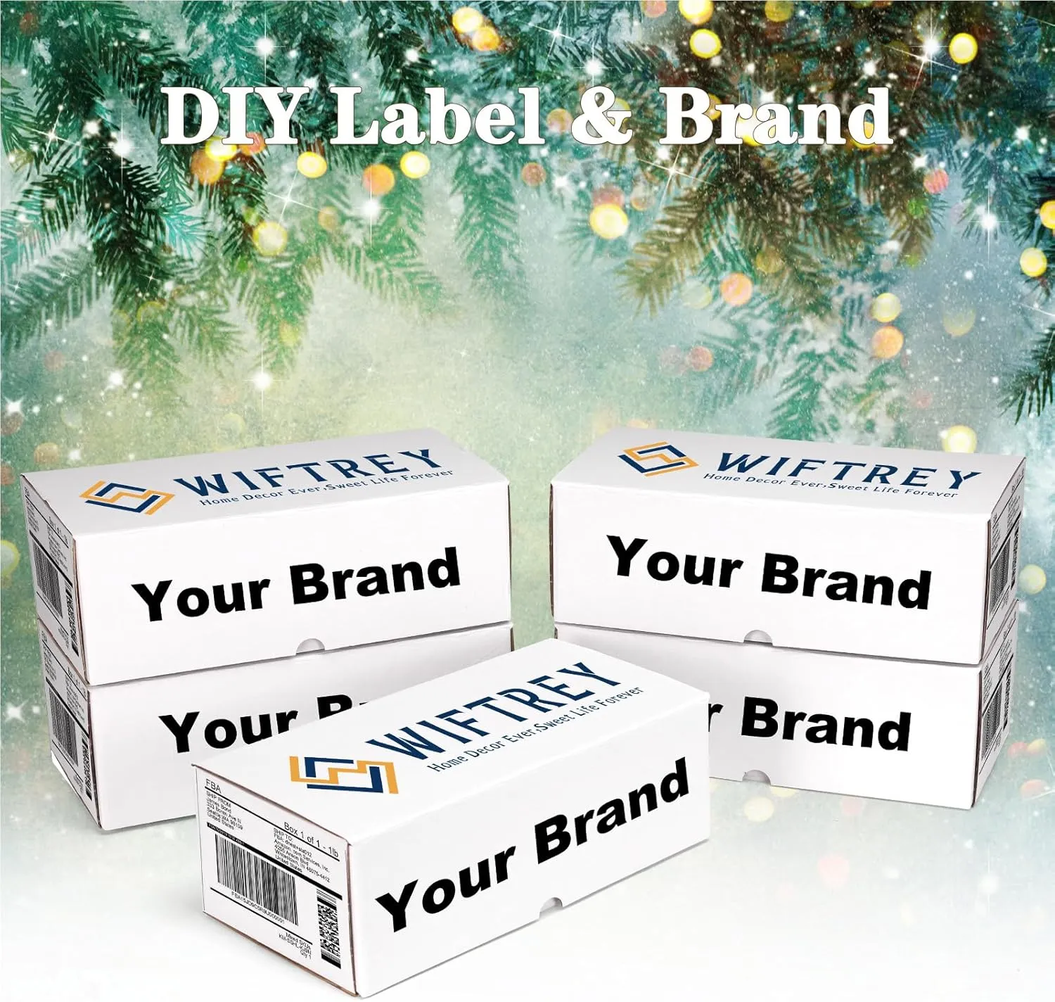 WIFTREY 25 Pack 12x6x4 White Small Shipping Boxes, 12 x 6 x 4 Corrugated Cardboard Mailer Box for Packaging Small Business