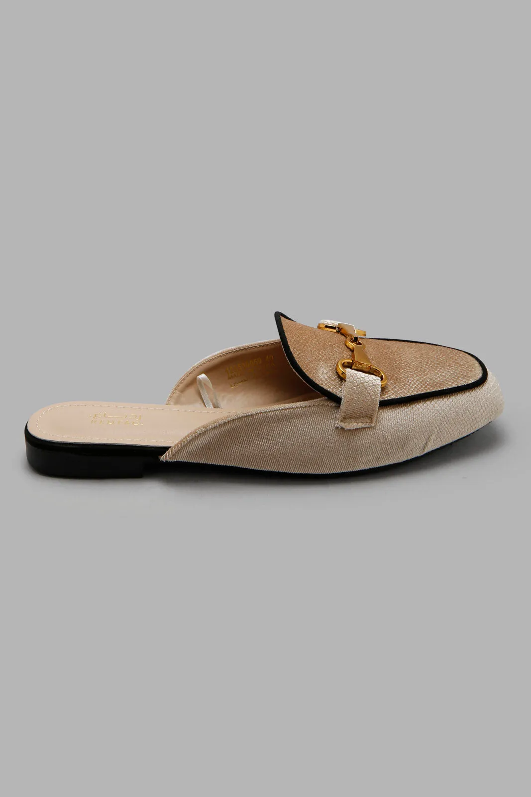 Women Beige Velvet Loafer