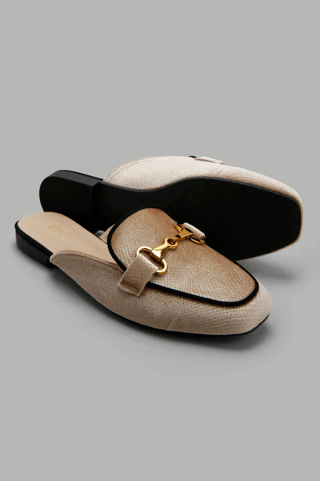 Women Beige Velvet Loafer