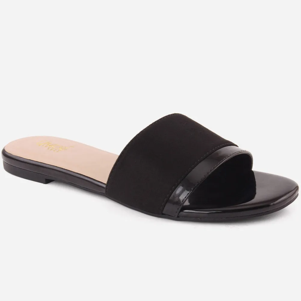 Women "MORAN" Glitter Mat Finish Slip On Slippers