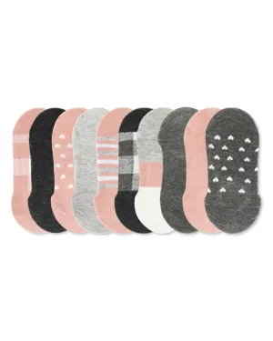 Women's 10 Pair Pack Hearts No Show Sneaker Liners