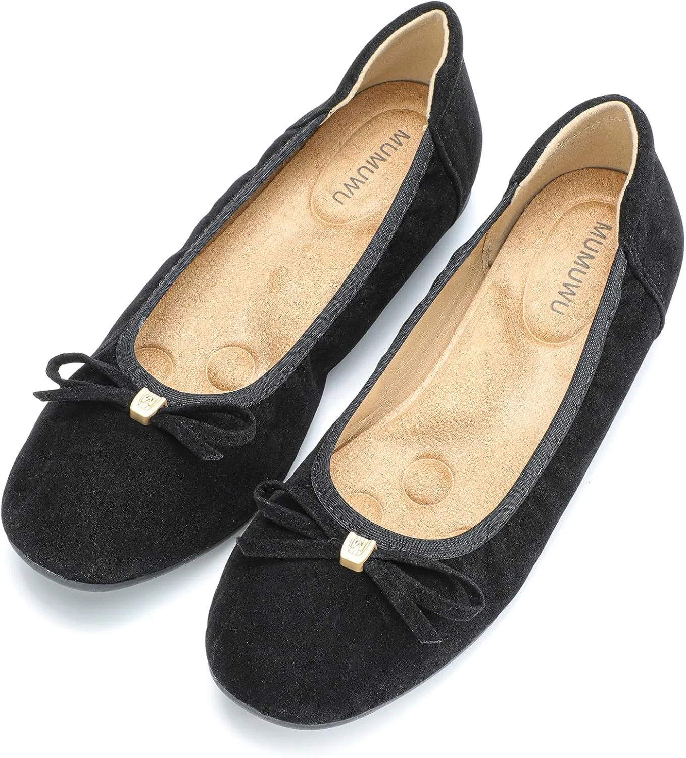 Women's Comfortable Ballet Flats Round Toe Flat Shoes for Women Bow Dressy Flats Shoes with Arch Support Insole