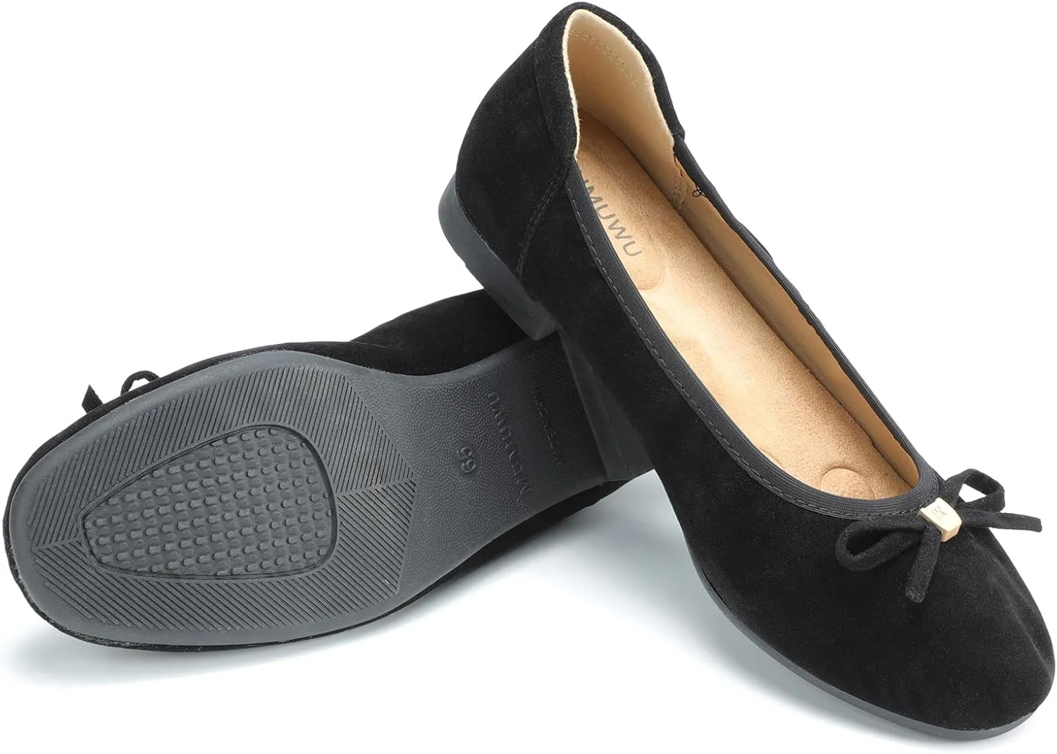 Women's Comfortable Ballet Flats Round Toe Flat Shoes for Women Bow Dressy Flats Shoes with Arch Support Insole
